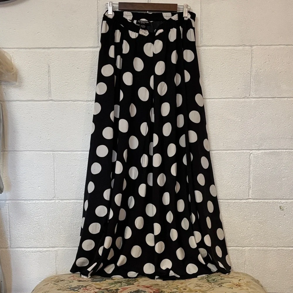 Black & White Polka Dot Maxi Skirt - Picture 1 of 3